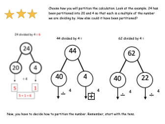 Divide 2 digit by 1 digit- partitioning