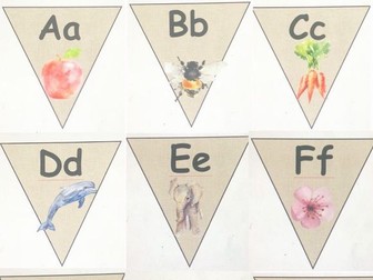 Natural Alphabet Display Bunting