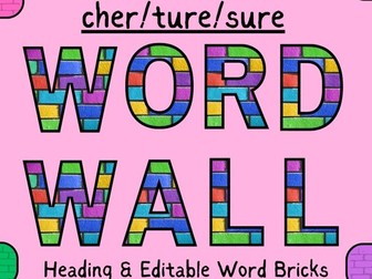cher/ture/sure word wall display