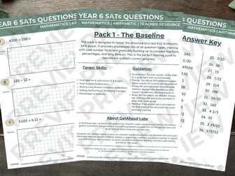 Year 6 Maths Practice Paper | KS2 SATs-Style Arithmetic | Pack 1: The Baseline