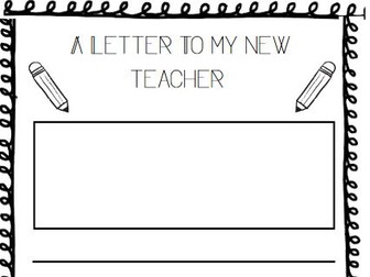 A Letter to My New Teacher