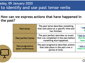KS2 SPAG Lesson: Past Tense (Past Simple, Past Perfect, Past Progressive)