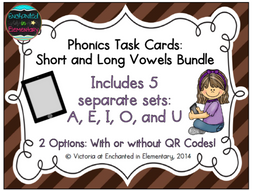 Phonics Task Cards: Short and Long Vowel Bundle