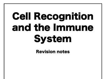 Cell Recognition and the Immune System AQA A-Level Biology Notes