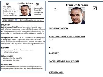Johnson Summary Factfile - Filled and Blank - Eduqas History GCSE The Development of the USA