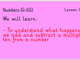 Numbers 10 -100 Maths Planning Year 2