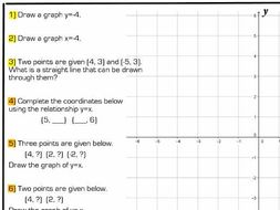 Linear Graphs: y=mx+c Worksheets | Teaching Resources