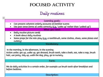 Homeschooling - daily routines (3-4yo)