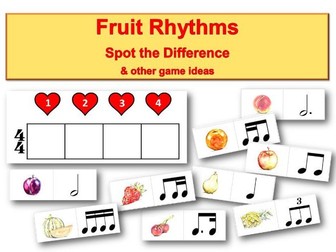 Fruit Rhythms Game Board and Cards