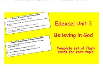 Edexcel Christianity Believing in God Revision Flash Cards