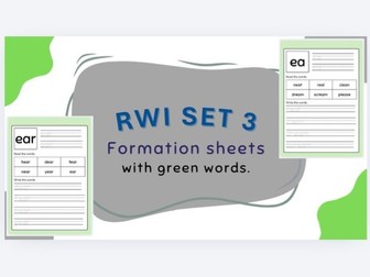 RWI Formation Homework Sheets - Set 3