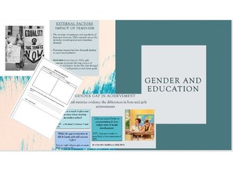 AQA Sociology Gender & Education COMPLETE Powerpoint and workbook