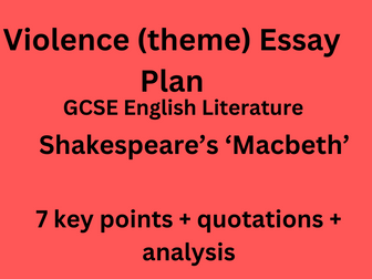 Violence essay plan- 'Macbeth', Shakespeare