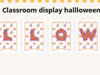 Halloween bunting classroom display cut out