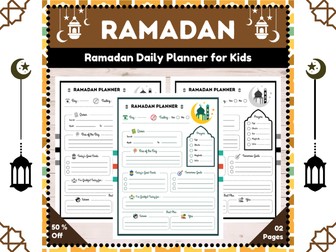 Ramadan planner and journal for kids : Fun and Interactive Planner