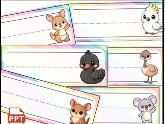 Australian Editable Desk Name Tags