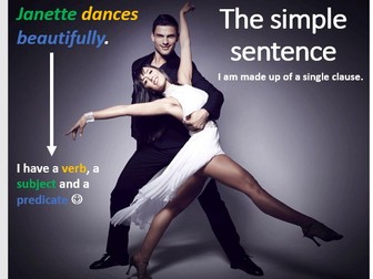 Strictly Come Dancing themed sentence types display