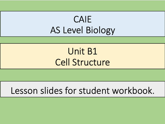 AS Biology Enzymes Cell Structure (full chapter 1 workbook and powerpoint)