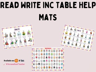 Read Write Inc Table Help Mats