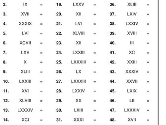 Roman Numerals Words