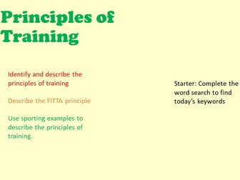 Principles of training