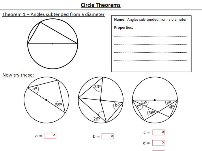 Circle Theorems - Notes, Questions And Answers | Teaching Resources