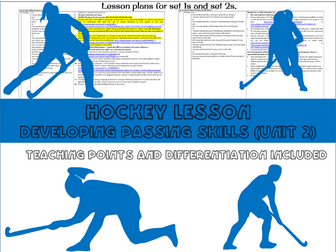 Hockey differentiated lesson plans - intermediate passing (hit and receiving on the reverse) year 8