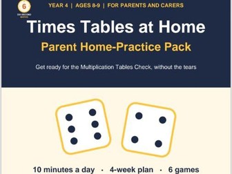 Year 4 Times Tables at Home | Parent Guide, 4-Week Plan & Games | MTC Practice | Printable PDF