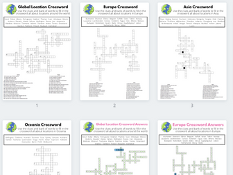 Geography Continent Location Crosswords