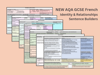 New AQA GCSE French Identity and Relationships Sentence Builders