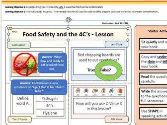 Lesson 3  Food safety and the 4C's