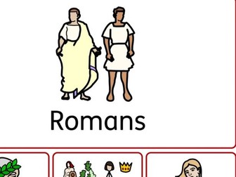 Romans history topic vocabulary widgit mat
