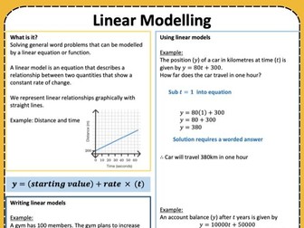 FREE Download – Linear Modelling Help Sheet (PDF)