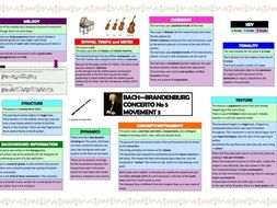 Bach Brandenburg Concerto differentiated revision grid (Edexcel 9-1 ...