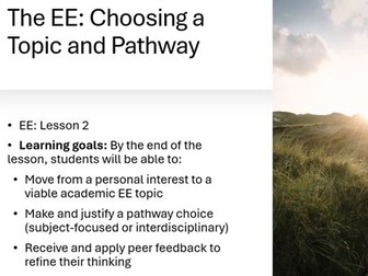IB Extended Essay: Choosing a Topic & Pathway (Subject-Focused or Interdisciplinary) – Lesson 2