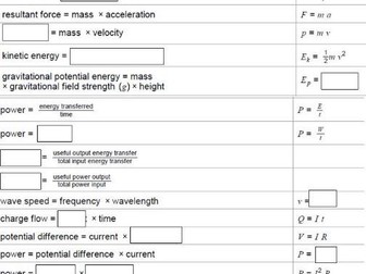 AQA GCSE Trilogy equations practice sheets