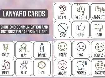 SEND Lanyard Cards visual aid Emotions, Instructions, Communication