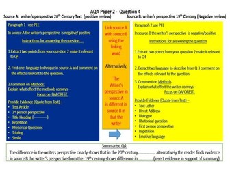 GCSE English Lang - AQA paper 2 Writers' Viewpoints and Perspectives - Q4 Revision Guide Q4