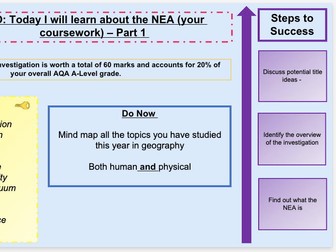 AQA A Level Geography NEA Lesson 1 - Introduction and Title