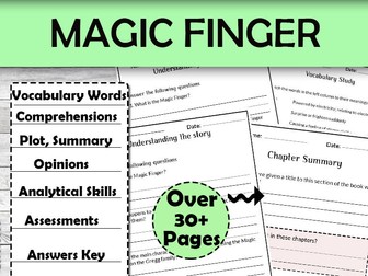 Magic finger Novel Study