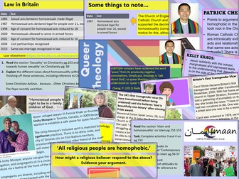 GCSE RS Homosexuality (Religion, Human Rights and Social Justice Theme F AQA)