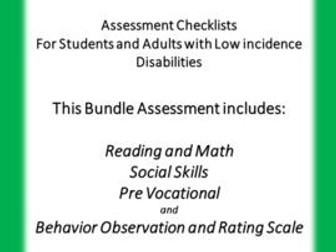 Assessment Checklist Bundle for Students With Low Incidence Disabilities