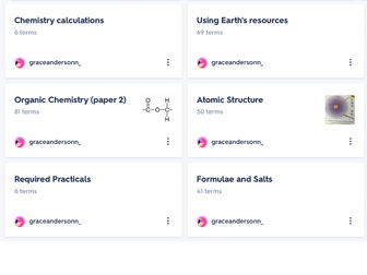 AQA GCSE Chemistry Quizlet folder for entire specification