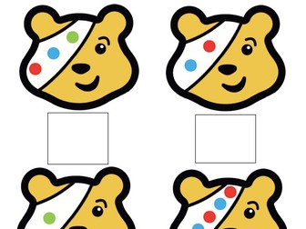 EYFS Children in Need Pudsey Bear Subitising Worksheet