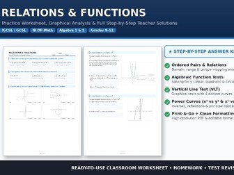 Functions & Relations Worksheet with Graphs