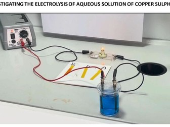 Investigating the electrolysis of  aqueous solution of copper sulphate