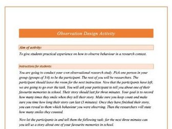 AQA Psych A Level RM Observational Design Activity