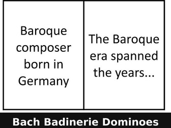 Eduqas GCSE Music: Bach Badinerie Dominoes