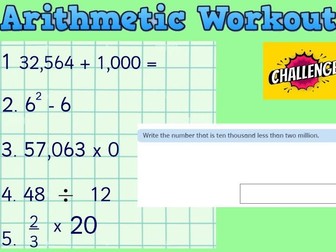 Year 6 Maths Daily Arithmetic Workout SATs based Autumn 2