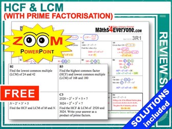 GCSE Revision (HCF and LCM)
